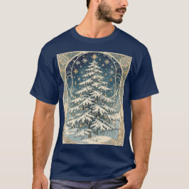Weihnachts-Yule-Baum mit schneebedeckten Ästen T-Shirt