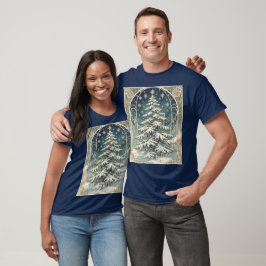 Weihnachts-Yule-Baum mit schneebedeckten Ästen T-Shirt