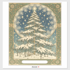 Weihnachts-Yule-Baum-Schneeflocken und Sterne Art Aufkleber