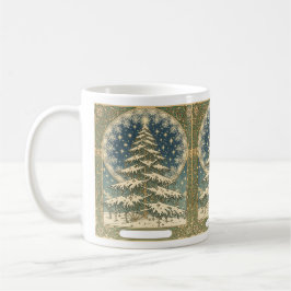 Weihnachts-Yule-Baum-Schneeflocken und -Sterne Art Kaffeetasse