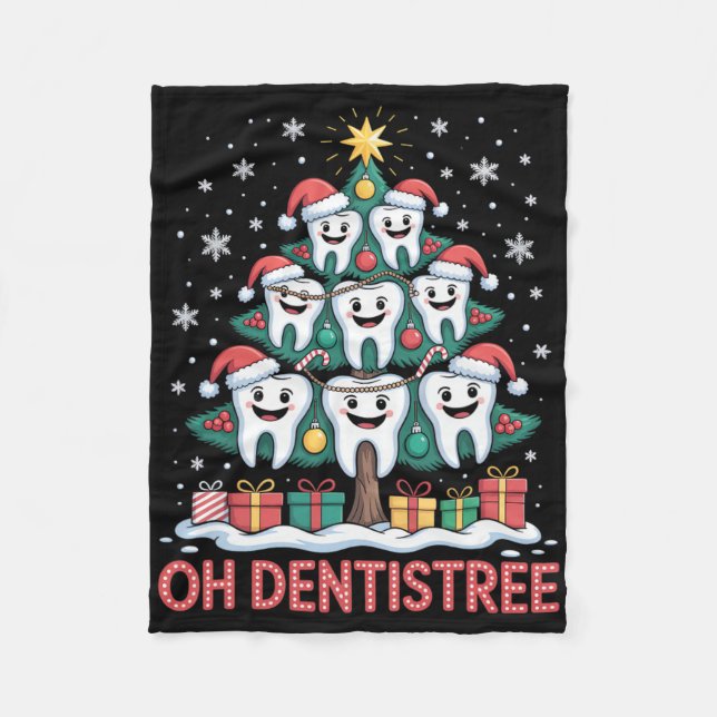 Weihnachts-Zahnarzt-Team Oh Dentistree  Fleecedecke (Vorderseite)
