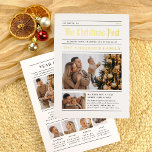 Weihnachts-Zeitungsjahr im 7. Foto Folien Feiertagskarte<br><div class="desc">Lesen Sie alles darüber und geben Sie Ihren Weihnachtskarten einen Glanz mit echter Goldfolie, Silber oder Rose! Mit dieser Weihnachtskarte im Stil einer Zeitung verwandeln Sie Ihre Urlaubskarte in einen zauberhaften Sake! Die Vorderseite zeigt Ihre Stadt und das Jahr an der Spitze, gefolgt von "The Christmas Post" in einem echten...</div>