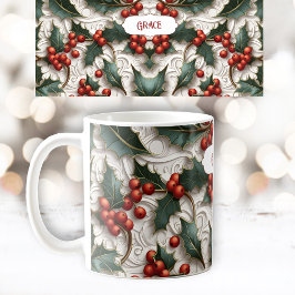Weihnachts-Ziermuster Name Tasse