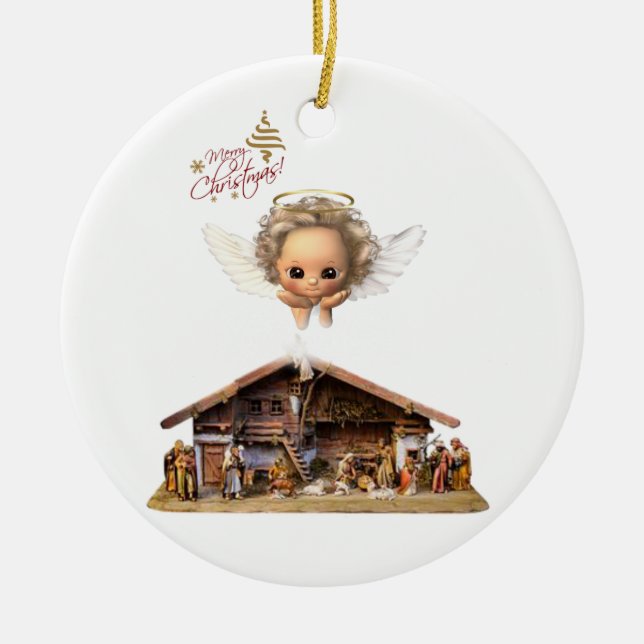 Weihnachts-Zirkel-Ornament, Jesus Christus Keramik Ornament (Vorne)