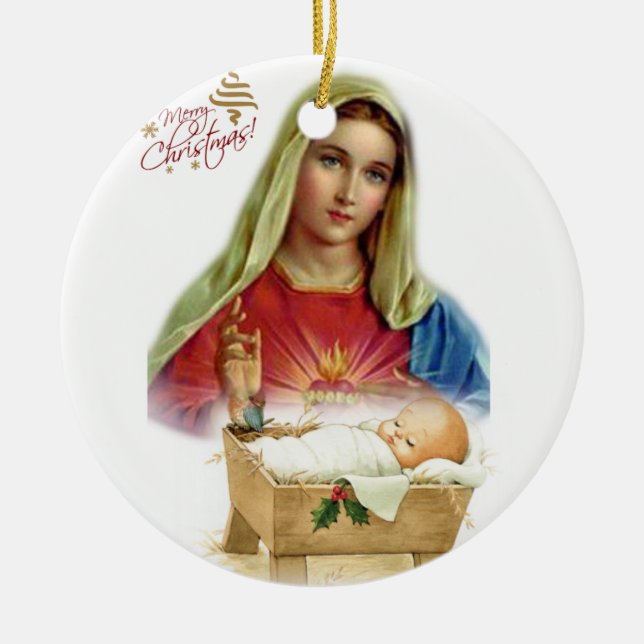 Weihnachts-Zirkel-Ornament, Jesus Christus Keramik Ornament (Vorne)