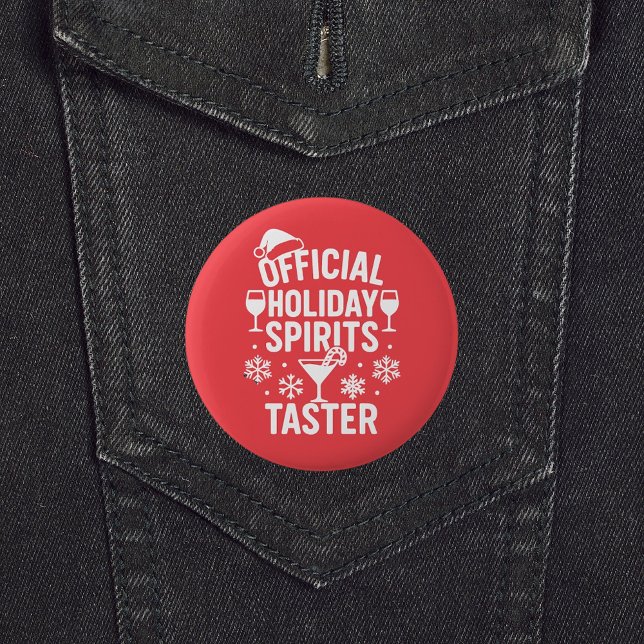 Weihnachts-Zitat lustige Party Spirituosen rot sch Button (Von Creator hochgeladen)