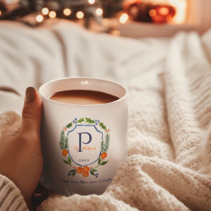 Weihnachts-Zitrus-Botanische Blumen Feiertagsfot Kaffeetasse