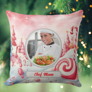 Weihnachts-Zuckerhut personalisiertes Chef-Mom-Fot Kissen