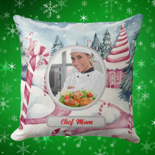 Weihnachts-Zuckerhut personalisiertes Chef-Mom-Fot Kissen