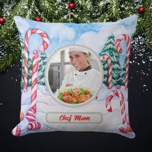 Weihnachts-Zuckerhut personalisiertes Chef-Mom-Fot Kissen