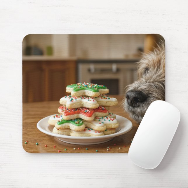 Weihnachts-Zuckerkekse mit Hunde-Nase Mousepad (Mit Mouse)