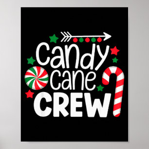 Weihnachts-Zuckerrohr-Crew-Shirt Frauen Mädchen Ju Poster