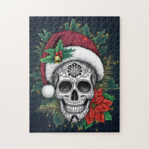 Weihnachts-Zuckerschädel Puzzle