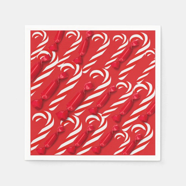 Weihnachts-Zuckerstange Serviette (Vorderseite)