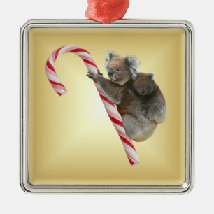 Weihnachts-Zuckerstangen-Koalas Ornament Aus Metall