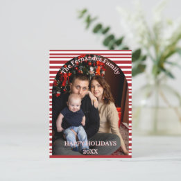 Weihnachts-Zuckerstangen-Streifen Custom Postkarte