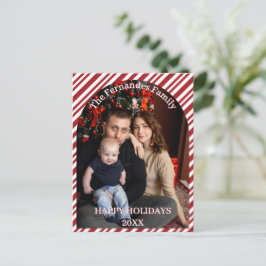 Weihnachts-Zuckerstangen-Streifen Custom Postkarte