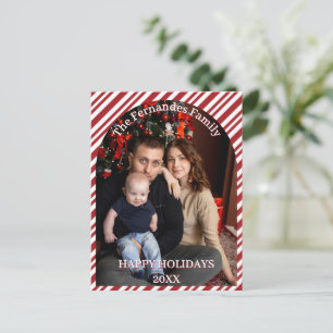Weihnachts-Zuckerstangen-Streifen Custom Postkarte