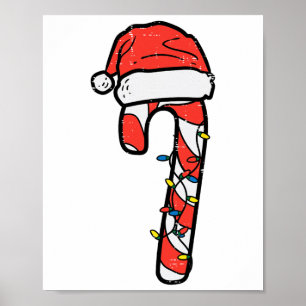 Weihnachts-Zuckerstangen-Weihnachtsmann Xmas Kinde Poster