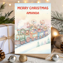 Weihnachts-Zug-Abenteuer für Kinder Feiertagskarte