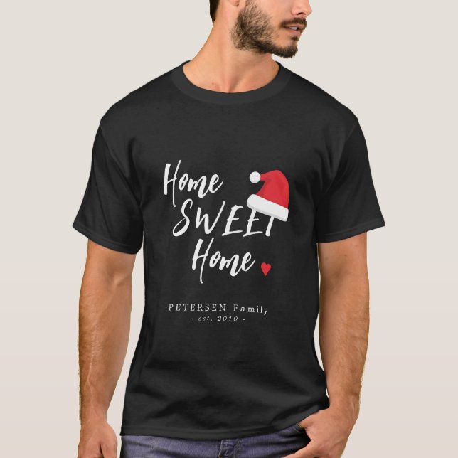 Weihnachts-Zuhause-Süßer Zuhause-Weihnachtsmannmüt T-Shirt (Vorderseite)