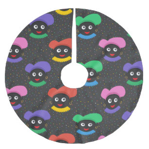 Weihnachts-Zwarte Piet Polyester Weihnachtsbaumdecke