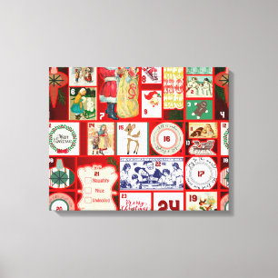 Weihnachtsabbildungen Vintag Urlaub Spaß Leinwanddruck
