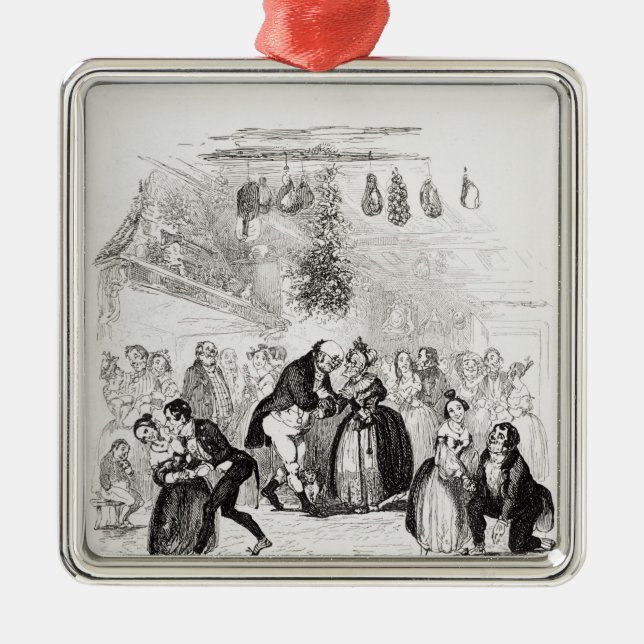 Weihnachtsabend an Herrn Wardles Silbernes Ornament (Vorne)