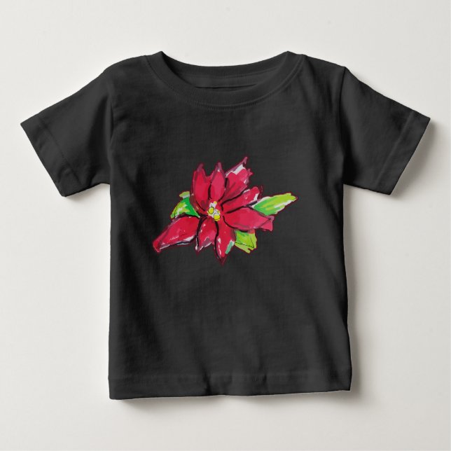 Weihnachtsabend-Blume Baby T-shirt (Vorderseite)