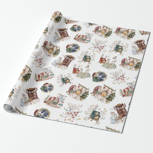 Weihnachtsabend Cosy Little Ons bei Zuhause Gift Geschenkpapier (Ungerollt)