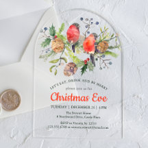 Weihnachtsabend-Dinner-Wasserfarben-Gimpel-Blumen