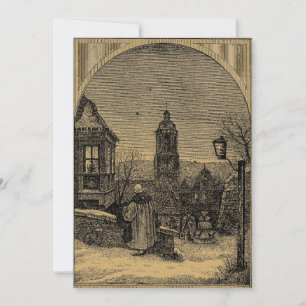 Weihnachtsabend Dorf Vintage viktorianische Ära 18 Feiertagskarte