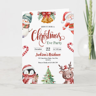 Weihnachtsabend-Essen-Einladung, Weihnachtsfeier Einladung