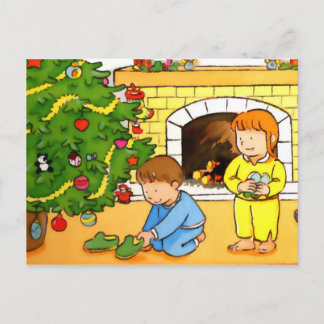 Weihnachtsabend Feiertagspostkarte