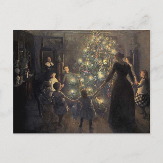 Weihnachtsabend Feiertagspostkarte (Vorderseite)