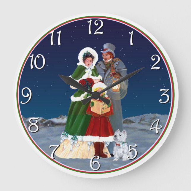 Weihnachtsabend Große Wanduhr (Vorderseite)