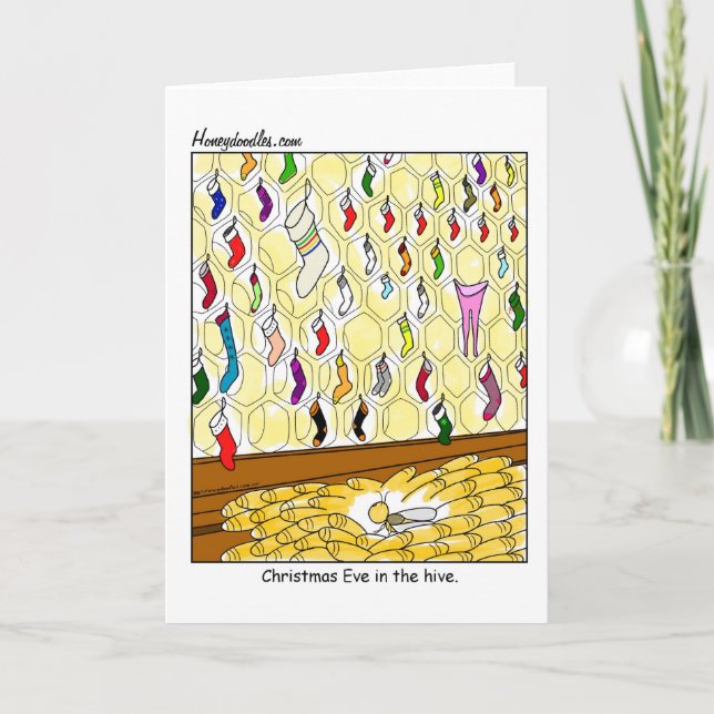 Weihnachtsabend im Bienenstock (Farbe) - Karte (Vorderseite)