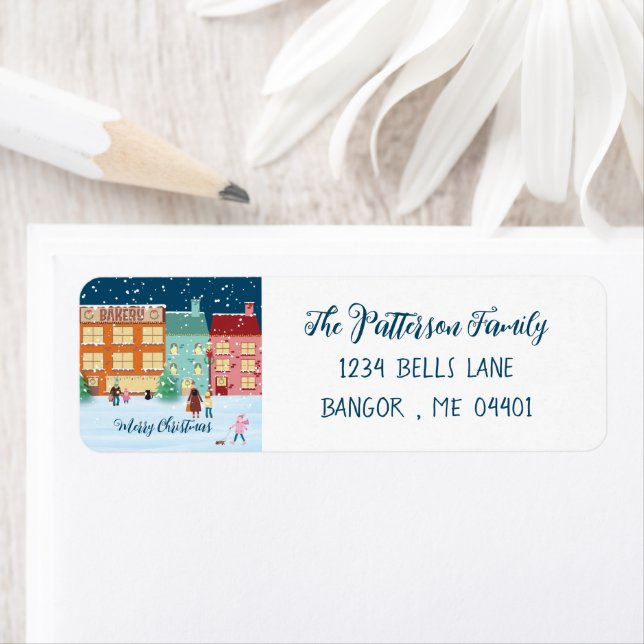 Weihnachtsabend in Rücksendeadressen-Aufklebern de (Insitu)