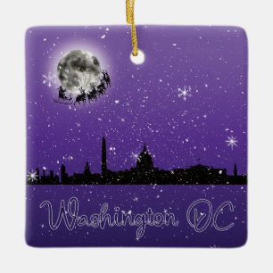 Weihnachtsabend in Washington DC Keramikornament