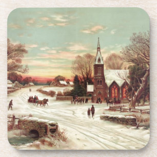 "Weihnachtsabend" Korkuntersetzer Getränkeuntersetzer