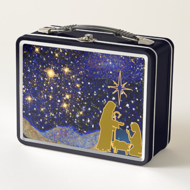 Weihnachtsabend Metall Brotdose (Vorderseite)