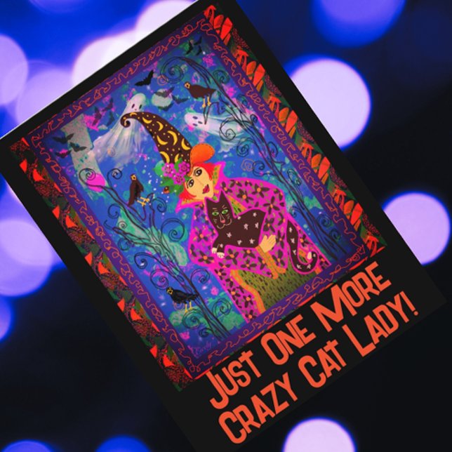 Weihnachtsabend mit individueller Zauberkunst Postkarte (Thrifty Halloween postcards!)