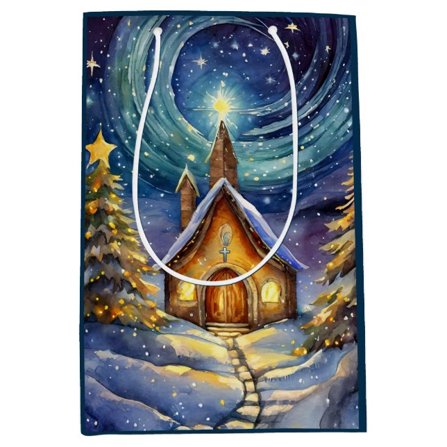 Weihnachtsabend Mittlere Geschenktüte (Vorderseite)