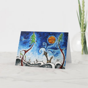 Weihnachtsabend Original Art Grußkartendesign Feiertagskarte