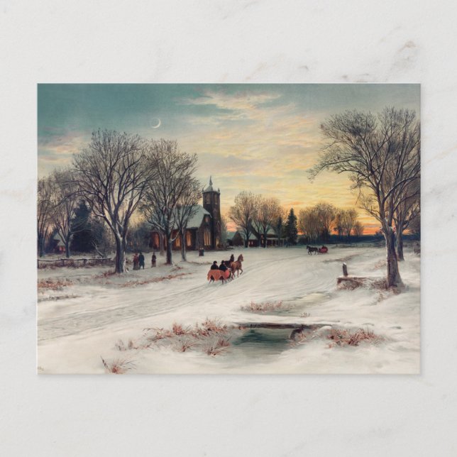 Weihnachtsabend Postkarte (Vorderseite)