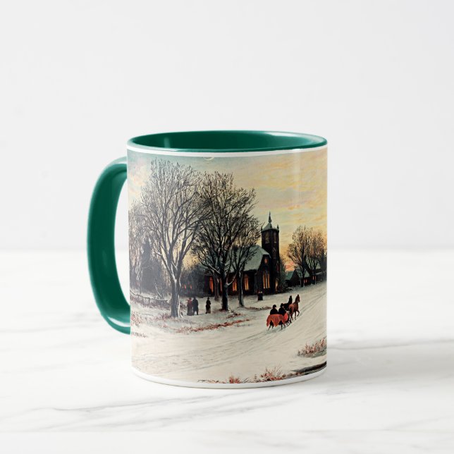 Weihnachtsabend, schöne Kunst, Tasse (Vorderseite Links)