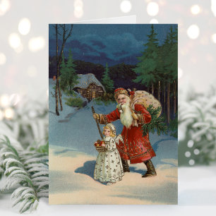 Weihnachtsabend Vintager Urlaub Karte