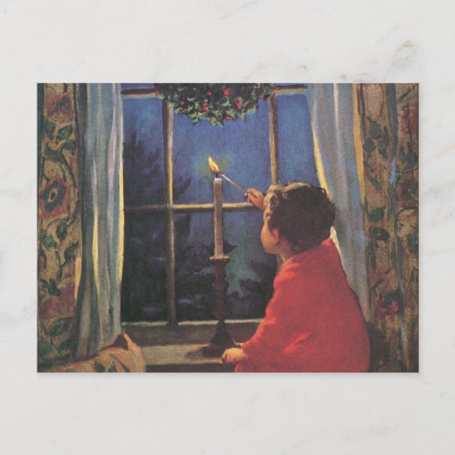 Weihnachtsabend von Jessie Willcox Smith Feiertagspostkarte (Vorderseite)