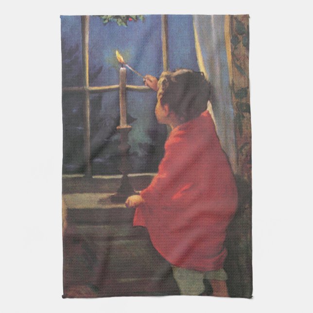 Weihnachtsabend von Jessie Willcox Smith Geschirrtuch (Vertikal)