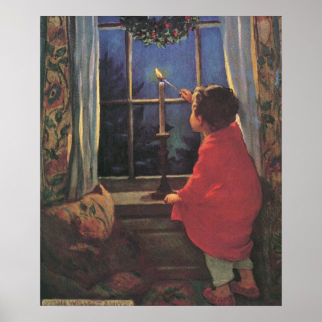 Weihnachtsabend von Jessie Willcox Smith Poster (Vorne)